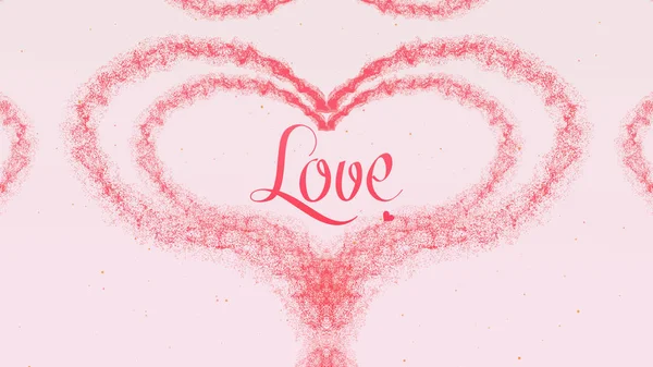 我爱你爱忏悔。情人节的心, 由玫瑰粉红色的飞溅制成, 在浅粉色背景上被隔离。分享爱. — 图库照片