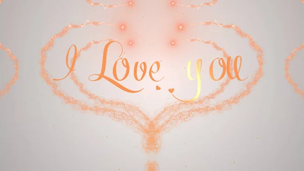 Szeretlek Love vallomás. Valentin-nap szíve készült narancssárga csobbanás elszigetelt világos fehér háttér. Oszd meg a szerelmet. — Stock Fotó