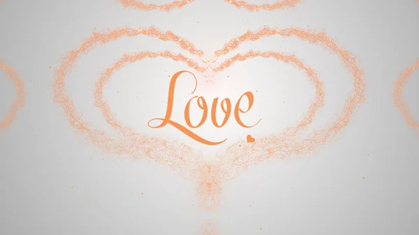 사랑 레터링. 사랑 고백. 밝은 흰색 배경에 고립 된 오렌지 스플래시로 만든 발렌타인 데이 심장. 공유 사랑. — 스톡 사진