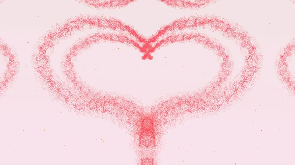 Belo coração rosa. Dia dos Namorados coração feito de luz rosa respingo isolado no fundo branco. Compartilhar amor . — Fotografia de Stock