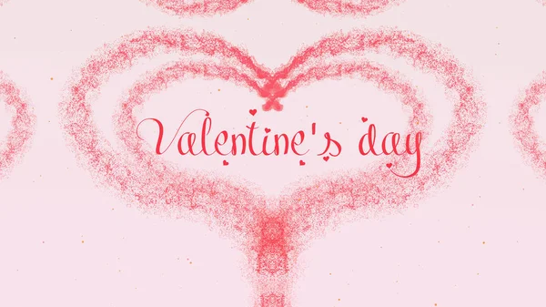 Corazón de San Valentín hecho de salpicadura rosa aislado sobre fondo rosa claro. Sé mi San Valentín Comparte el amor . — Foto de Stock
