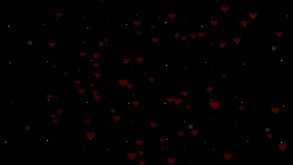 Milostné pozadí s červeným srdcem pro valentinky den. Černý backgrop tmavý. — Stock fotografie