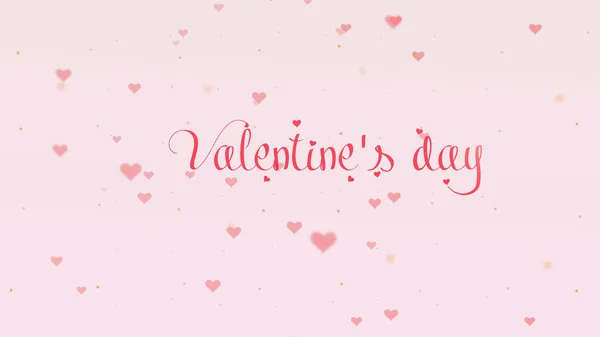 Letteratura di San Valentino. Amore sfondo con rosa piccoli cuori carini per San Valentino. Backgrop rosa chiaro. iscrizione rosa rosa rosa . — Foto Stock