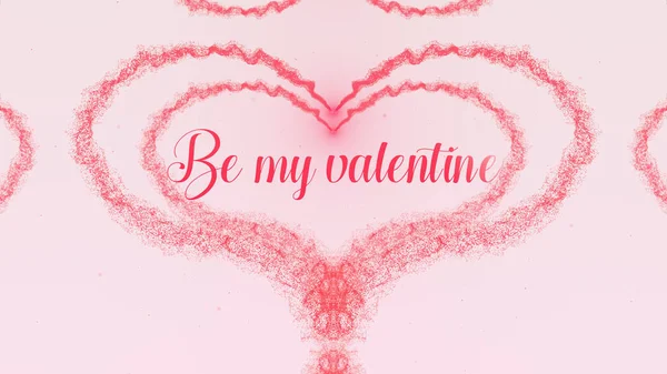 Be my Valentine Love confession. Valentines Day heart made of pose pink splash isolated on light pink background. Share love. — Stock Photo, Image