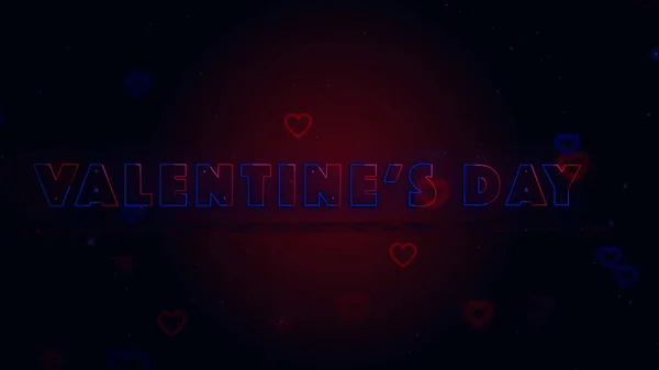 Feliz Día de San Valentín Pequeños corazones están en un fondo oscuro con chispas. Fondos conceptuales. De cerca. . — Foto de Stock