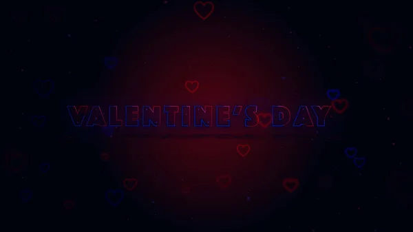 Fröhlicher Valentinstag kleine Herzen auf dunklem Hintergrund mit Funken. konzeptioneller Hintergrund. Nahaufnahme. — Stockfoto