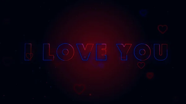 I Love You. Little hearts are on dark background with sparks. Conceptual backgroud. — Stock Photo, Image