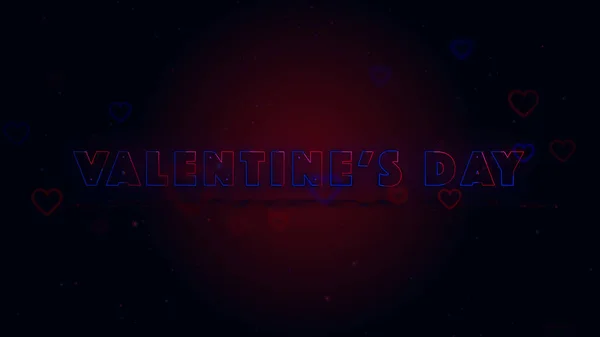 Fröhlicher Valentinstag kleine Herzen auf dunklem Hintergrund mit Funken. konzeptioneller Hintergrund. Nahaufnahme. — Stockfoto