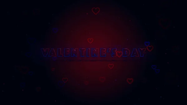 Happy Valentines Day kleine harten zijn op donkere achtergrond met vonken. Conceptuele backgroud. — Stockfoto