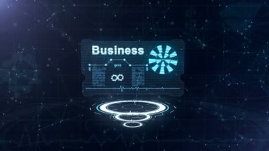 Üç hareketli daireler odak, daha sonra soyut kartvizit döngü tekerleği ve diğer bazı diyagramlar bir işareti ile ahşap appering olduğunu. Sayıları sıralı. Yakınlaştırma. 4k.