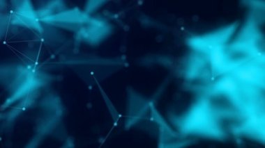 Şekiller, noktalar ve çizgiler bulanık ön planda parlaklık ile bağlanır. . Animasyon. Kompozisyonu yakınlaştırma. hapes yavaş hareket ediyor. 4k.