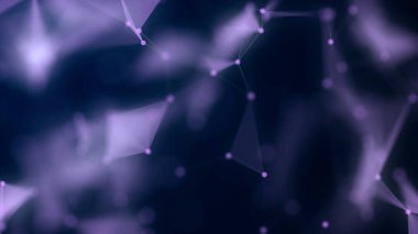 Mor şekiller, noktalar ve çizgiler bulanık arka plandaki parlaklıkla birbirine bağlıdır.