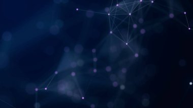 Şekiller, noktalar ve çizgiler bulanık arka plandaki parlaklıkla birbirine bağlıdır.