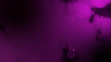 Ekranın üst ve alt kısmında sığ alan derinliği ile soyut mor parçacık arka plan. Yavaş çekim. Animasyon. 4k.