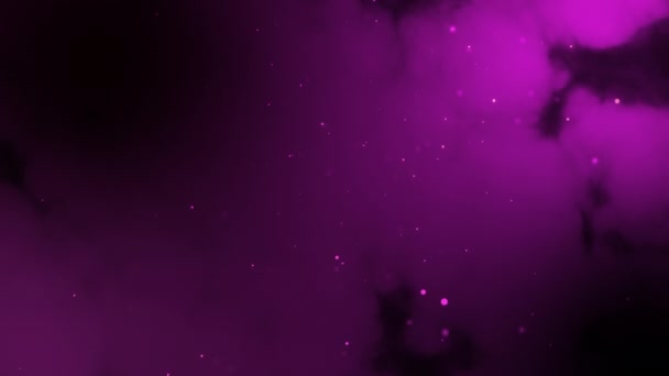 Fond abstrait de particules violettes avec une faible profondeur de champ en haut et en bas de l'écran. Au ralenti. Animation. 4K . — Video