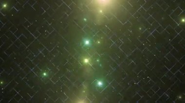 Soyut beyaz ve yeşil parıltı parçacıkları arka plan. Lüks prim ürün tasarım şablonu fon. Sihirli ışık Parlaklığı. Kopya alanı. Duman. Animasyon. Eylem. 4k.