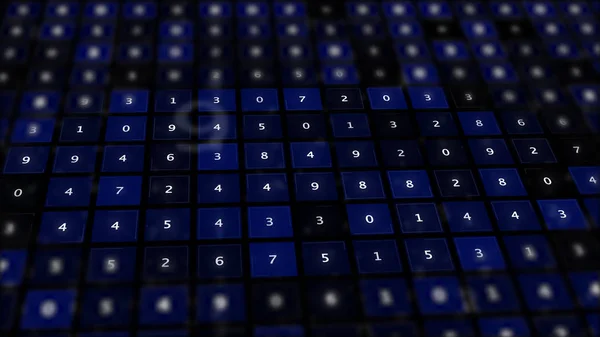 Affichage des données de code binaire avec des lignes de symboles numériques . — Photo