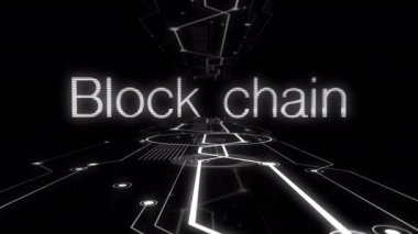 Blockchain teknolojisi kavramı soyut zoom video arka plan.