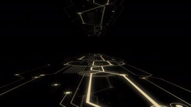 Hafif blockchain şeritli fütüristik tünel.