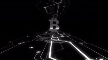 Video arka planda finansal teknoloji kavramı soyut zoom.