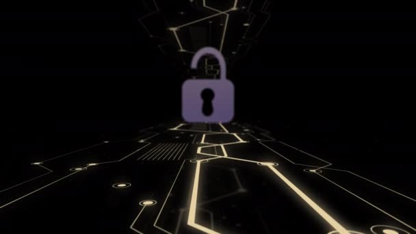 Napadení hackerů a koncepce úniku informací abstraktní přiblížení na pozadí videa. — Stock video