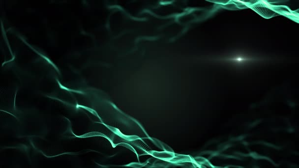 デジタル波の背景。抽象的なタイトルダークブルーのぼやけた粒子のアニメーションシームレス。4k. — ストック動画