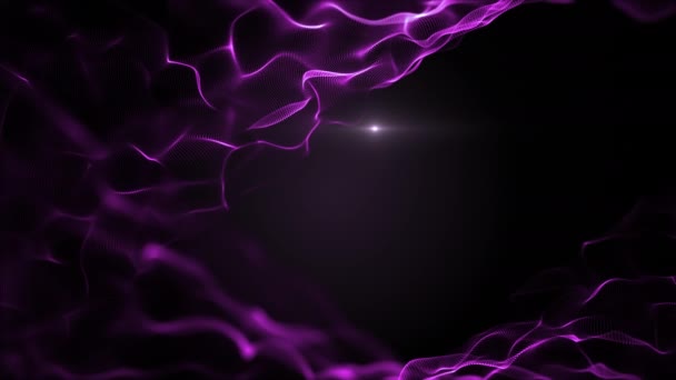 抽象的なループ可能な紫色、紫色の波状の動きの背景。4k. — ストック動画