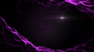 Soyut menekşe parçacıkları iç içe geçmiş doku oluşturur. Peçe erir ve kaynaşır. 4k.