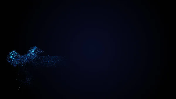 Smooth luxo techno fluxo azul lentamente no fundo preto. Espaço de cópia . — Fotografia de Stock