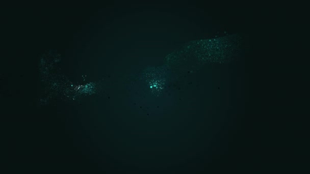 Flux bleu azur de luxe lisse coule lentement sur fond noir. Espace de copie. 4K .