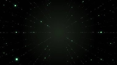 Uzaydan güneş ışığı görünümü ve karanlık uzaydaki elementlerin dönmesi.