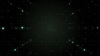 Sırayla hareket eden kübik parçacıkların ardışık patlama, ışıltılı.