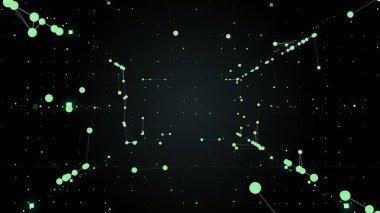 Siyah alan soyut arka plan üzerinde blok zincirleri kimyasal elementlersistemi.