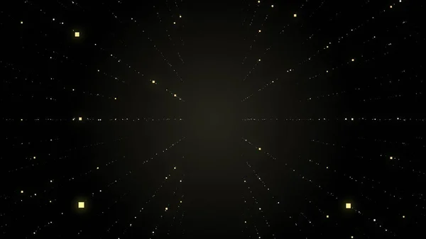 Sonnenlicht aus dem Weltraum und Rotation von Elementen im dunklen Raum. — Stockfoto