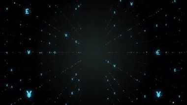 Soyut finansal teknoloji ve dünya ekonomisi video arka planda yakınlaştırma.