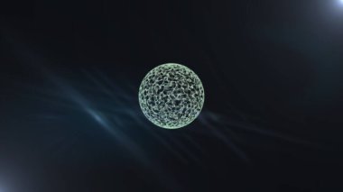 Siyah arkaplanda atomik düzeyde moleküler yapı.