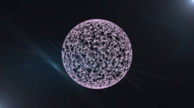 Karanlıkta yayılan kürenin holografik engenetikleyici projeksiyonu.