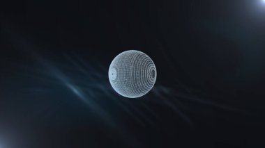 Gece gökyüzünde uçan fütürist bir bilim kurgu uzay aracı tasviri..