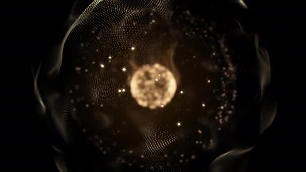 Уявний диско-куля з зірками і хвилями, що обертаються в нічному клубі . — стокове відео