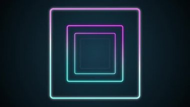 Parlayan neon kareler arasında uçmak bir tünel oluşturur, mavi kırmızı pembe menekşe tayfı.