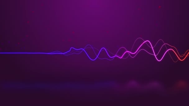 Gli impulsi elettrici emettenti sono evidenziati in diversi colori al neon e si muovono dinamicamente . — Video Stock