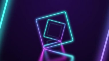 Parlayan neon kareler arasında uçmak bir tünel oluşturur, mavi kırmızı pembe menekşe tayfı.