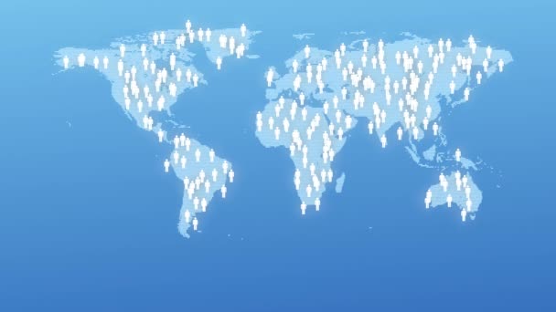 Überbevölkerungskonzept. 4k-Animation zeigt die bevölkerungsreichsten Regionen unseres Planeten. — Stockvideo