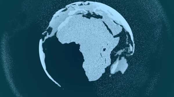 3D иллюстрация красивой голограммы Земли, вращающейся в киберпространстве . — стоковое фото