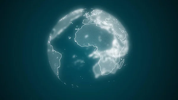 蓝色光芒下的全球技术和电信网络行星. — 图库照片
