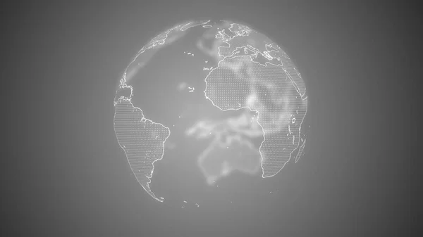 Planeta Terra transparente globo em tons de cinza iluminando no espaço , — Fotografia de Stock