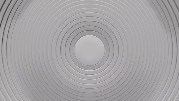 Abstract water circles looping with gray metal effect. — Stock Video