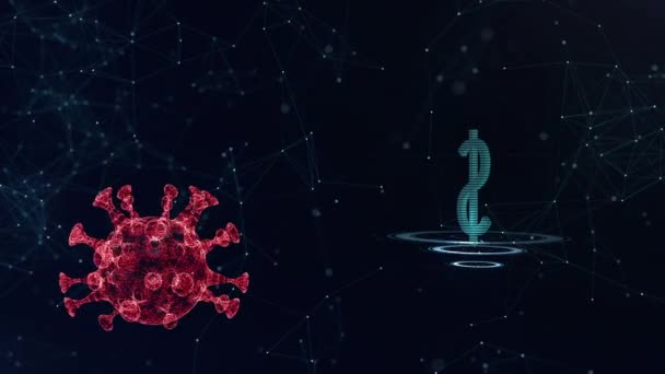 Effetto pandemico del virus sull'economia. Concetto di ristagno finanziario . — Video Stock