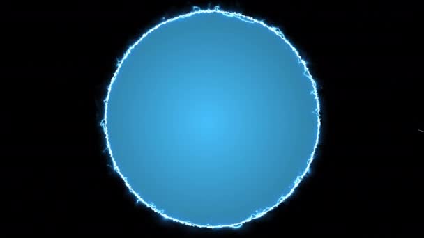 Animasyon 4K videosu ozon tabakasındaki deliği gösteriyor. Tehlikeli şimşek halkası etrafında daireler çiziyor.. — Stok video