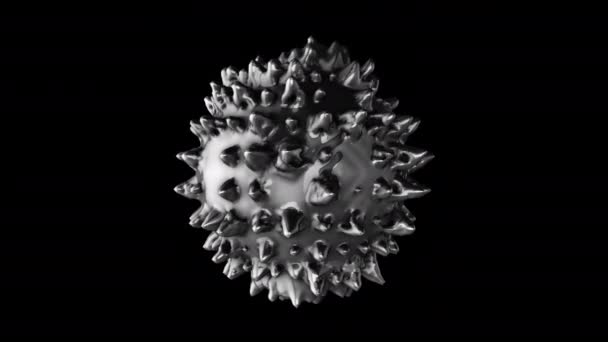 Vivid cinza 3d bolha fluido de renderização deformar como célula de vírus com vários apêndices . — Vídeo de Stock